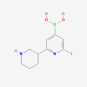 molecular formula C10H14BIN2O2 B14086891 (2-Iodo-6-(piperidin-3-yl)pyridin-4-yl)boronic acid 