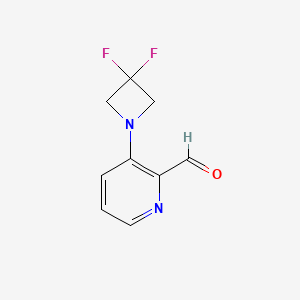 molecular formula C9H8F2N2O B1408692 3-(3,3-Difluoroazetidin-1-yl)picolinaldehyde CAS No. 1774895-80-5