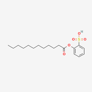 molecular formula C18H28O5S B14086949 Dodecanoic acid, sulfophenyl ester CAS No. 101843-38-3