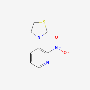 molecular formula C8H9N3O2S B1408695 3-(2-Nitropyridin-3-yl)thiazolidine CAS No. 1713162-88-9