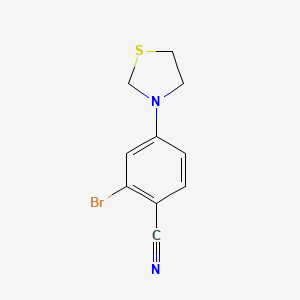 molecular formula C10H9BrN2S B1408697 2-Bromo-4-(thiazolidin-3-yl)benzonitrile CAS No. 1774896-22-8