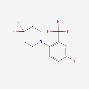 molecular formula C12H11F6N B1408700 4,4-Difluoro-1-(4-fluoro-2-(trifluoromethyl)-phenyl)piperidine CAS No. 1707367-50-7