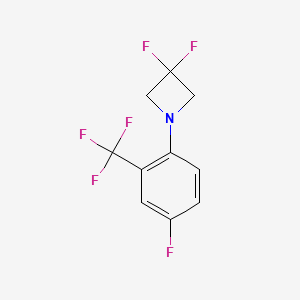 molecular formula C10H7F6N B1408701 3,3-Difluoro-1-(4-fluoro-2-(trifluoromethyl)-phenyl)azetidine CAS No. 1779122-29-0