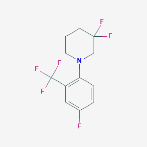 molecular formula C12H11F6N B1408702 3,3-Difluoro-1-(4-fluoro-2-(trifluoromethyl)-phenyl)piperidine CAS No. 1713163-56-4