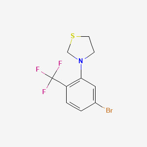 molecular formula C10H9BrF3NS B1408706 3-(5-Bromo-2-(trifluoromethyl)phenyl)thiazolidine CAS No. 1779135-34-0