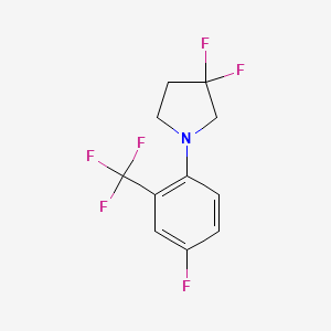 molecular formula C11H9F6N B1408712 3,3-Difluoro-1-(4-fluoro-2-(trifluoromethyl)-phenyl)pyrrolidine CAS No. 1779132-20-5