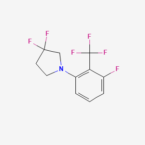 molecular formula C11H9F6N B1408714 3,3-Difluoro-1-(3-fluoro-2-(trifluoromethyl)-phenyl)pyrrolidine CAS No. 1779132-29-4