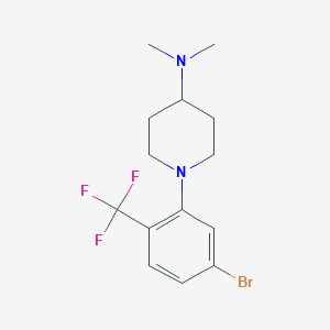 molecular formula C14H18BrF3N2 B1408716 1-(5-Bromo-2-(trifluoromethyl)phenyl)-N,N-dimethylpiperidin-4-amine CAS No. 1779123-31-7