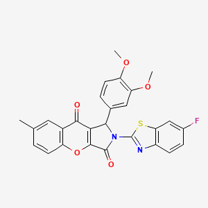 1-(3,4-Dimethoxyphenyl)-2-(6-fluoro-1,3-benzothiazol-2-yl)-7-methyl-1,2-dihydrochromeno[2,3-c]pyrrole-3,9-dione