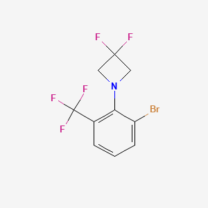 molecular formula C10H7BrF5N B1408725 1-(2-Bromo-6-(trifluoromethyl)-phenyl)-3,3-difluoroazetidine CAS No. 1707358-13-1