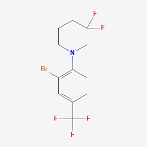 molecular formula C12H11BrF5N B1408727 1-(2-Bromo-4-(trifluoromethyl)phenyl)-3,3-difluoropiperidine CAS No. 1707367-61-0