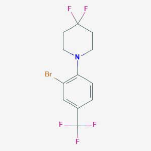 molecular formula C12H11BrF5N B1408728 1-(2-Bromo-4-(trifluoromethyl)phenyl)-4,4-difluoropiperidine CAS No. 1713162-74-3