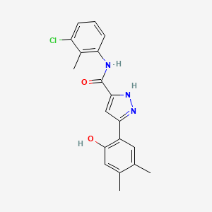 N-(3-chloro-2-methylphenyl)-5-(2-hydroxy-4,5-dimethylphenyl)-1H-pyrazole-3-carboxamide