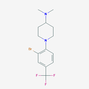 molecular formula C14H18BrF3N2 B1408729 1-(2-Bromo-4-(trifluoromethyl)phenyl)-N,N-dimethylpiperidin-4-amine CAS No. 1779123-04-4