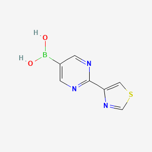 molecular formula C7H6BN3O2S B14087314 (2-(Thiazol-4-yl)pyrimidin-5-yl)boronic acid 