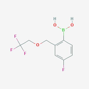 molecular formula C9H9BF4O3 B1408734 4-Fluoro-2-((2,2,2-trifluoroethoxy)methyl)phenylboronic acid CAS No. 1704063-88-6