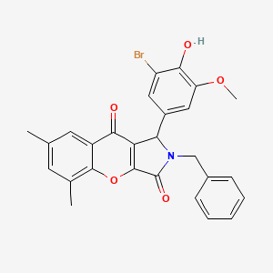 2-Benzyl-1-(3-bromo-4-hydroxy-5-methoxyphenyl)-5,7-dimethyl-1,2-dihydrochromeno[2,3-c]pyrrole-3,9-dione