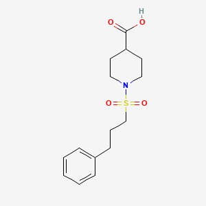 molecular formula C15H21NO4S B1408742 1-[(3-苯丙基)磺酰基]哌啶-4-羧酸 CAS No. 1858255-04-5