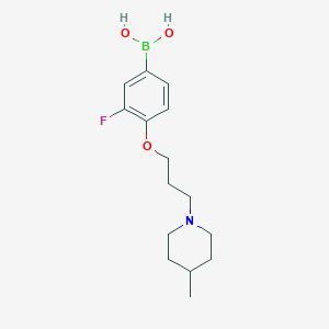 molecular formula C15H23BFNO3 B1408745 3-氟-4-(3-(4-甲基哌啶-1-基)丙氧基)苯硼酸 CAS No. 1704064-04-9