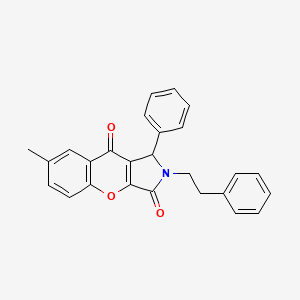 7-Methyl-1-phenyl-2-(2-phenylethyl)-1,2-dihydrochromeno[2,3-c]pyrrole-3,9-dione