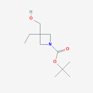 molecular formula C11H21NO3 B1408749 tert-Butyl 3-ethyl-3-(hydroxymethyl)azetidine-1-carboxylate CAS No. 1638761-21-3