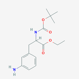 molecular formula C16H24N2O4 B1408750 Ethyl 3-amino-N-(tert-butoxycarbonyl)phenylalaninate CAS No. 1922704-04-8