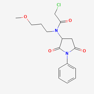 molecular formula C16H19ClN2O4 B1408753 2-Chloro-N-(2,5-dioxo-1-phenylpyrrolidin-3-yl)-N-(3-methoxypropyl)acetamide CAS No. 1858240-06-8
