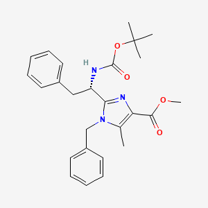 molecular formula C26H31N3O4 B1408756 methyl 1-benzyl-2-{(1S)-1-[(tert-butoxycarbonyl)amino]-2-phenylethyl}-5-methyl-1H-imidazole-4-carboxylate CAS No. 1418114-07-4