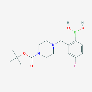 molecular formula C16H24BFN2O4 B1408757 2-((4-(Tert-butoxycarbonyl)piperazin-1-yl)methyl)-4-fluorophenylboronic acid CAS No. 1704063-84-2