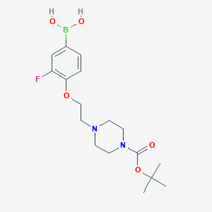 molecular formula C17H26BFN2O5 B1408764 4-(2-(4-(Tert-butoxycarbonyl)piperazin-1-yl)ethoxy)-3-fluorophenylboronic acid CAS No. 1704064-14-1