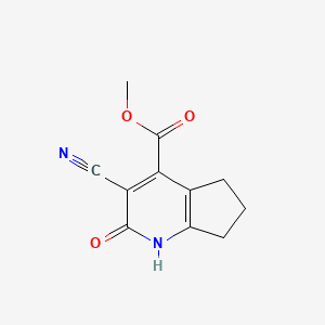 molecular formula C11H10N2O3 B1408769 methyl 3-cyano-2-hydroxy-6,7-dihydro-5H-cyclopenta[b]pyridine-4-carboxylate CAS No. 1043878-21-2