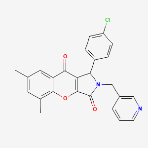 1-(4-Chlorophenyl)-5,7-dimethyl-2-(pyridin-3-ylmethyl)-1,2-dihydrochromeno[2,3-c]pyrrole-3,9-dione