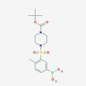 molecular formula C16H25BN2O6S B1408771 3-(4-(Tert-butoxycarbonyl)piperazin-1-ylsulfonyl)-4-methylphenylboronic acid CAS No. 1704066-78-3