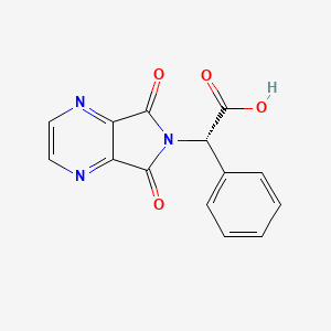 molecular formula C14H9N3O4 B1408772 (2S)-(5,7-Dioxo-5,7-dihydro-6H-pyrrolo[3,4-b]pyrazin-6-yl)(phenyl)acetic acid CAS No. 1351398-00-9