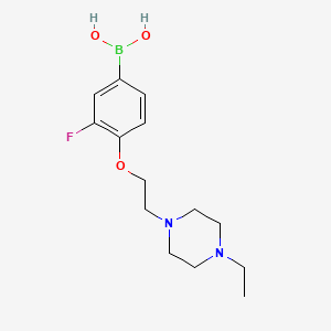molecular formula C14H22BFN2O3 B1408776 4-(2-(4-乙基哌嗪-1-基)乙氧基)-3-氟苯硼酸 CAS No. 1704064-13-0
