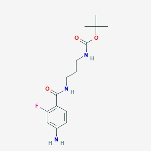 molecular formula C15H22FN3O3 B14087768 1,1-Dimethylethyl N-[3-[(4-amino-2-fluorobenzoyl)amino]propyl]carbamate 