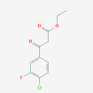 molecular formula C11H10ClFO3 B1408777 Ethyl (4-chloro-3-fluorobenzoyl)acetate CAS No. 1260808-42-1