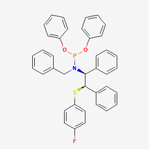 molecular formula C39H33FNO2PS B14087818 Diphenyl benzyl((1S,2R)-2-((4-fluorophenyl)thio)-1,2-diphenylethyl)phosphoramidite 