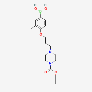 molecular formula C19H31BN2O5 B1408783 (4-(3-(4-(Tert-butoxycarbonyl)piperazin-1-yl)propoxy)-3-methylphenyl)boronic acid CAS No. 1704066-87-4