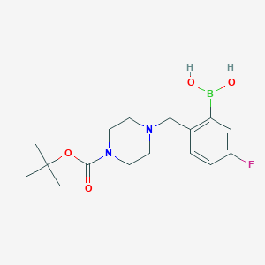molecular formula C16H24BFN2O4 B1408789 (2-((4-(Tert-butoxycarbonyl)piperazin-1-yl)methyl)-5-fluorophenyl)boronic acid CAS No. 1704064-29-8