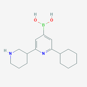 (2-Cyclohexyl-6-(piperidin-3-yl)pyridin-4-yl)boronic acid