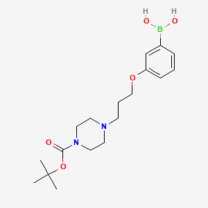 molecular formula C18H29BN2O5 B1408798 (3-(3-(4-(Tert-butoxycarbonyl)piperazin-1-yl)propoxy)phenyl)boronic acid CAS No. 1704063-56-8