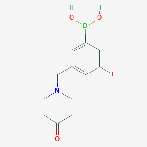 molecular formula C12H15BFNO3 B1408800 (3-Fluoro-5-((4-oxopiperidin-1-yl)methyl)phenyl)boronic acid CAS No. 1704063-68-2