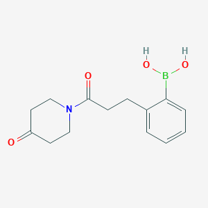 molecular formula C14H18BNO4 B1408801 2-(3-Oxo-3-(4-oxopiperidin-1-yl)propyl)phenylboronic acid CAS No. 1704063-66-0