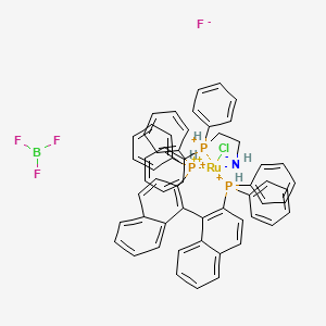 Chlororuthenium(2+);2-diphenylphosphaniumylethylazanide;[1-(2-diphenylphosphaniumylnaphthalen-1-yl)naphthalen-2-yl]-diphenylphosphanium;trifluoroborane;fluoride