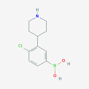 (4-Chloro-3-(piperidin-4-yl)phenyl)boronic acid