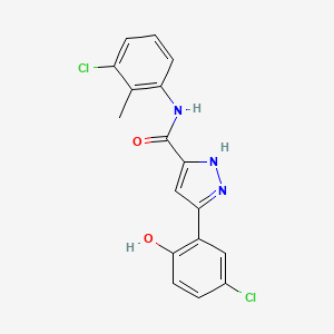 molecular formula C17H13Cl2N3O2 B14088079 5-(5-chloro-2-hydroxyphenyl)-N-(3-chloro-2-methylphenyl)-1H-pyrazole-3-carboxamide 