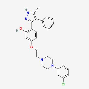 5-{2-[4-(3-chlorophenyl)piperazin-1-yl]ethoxy}-2-(3-methyl-4-phenyl-1H-pyrazol-5-yl)phenol