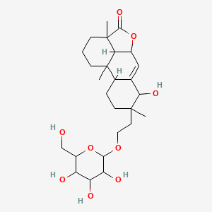 6-Hydroxy-1,5,12-trimethyl-5-[2-[3,4,5-trihydroxy-6-(hydroxymethyl)oxan-2-yl]oxyethyl]-10-oxatetracyclo[7.6.1.02,7.012,16]hexadec-7-en-11-one