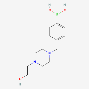 molecular formula C13H21BN2O3 B1408816 4-((4-(2-Hydroxyethyl)piperazin-1-yl)methyl)phenylboronic acid CAS No. 1704063-49-9